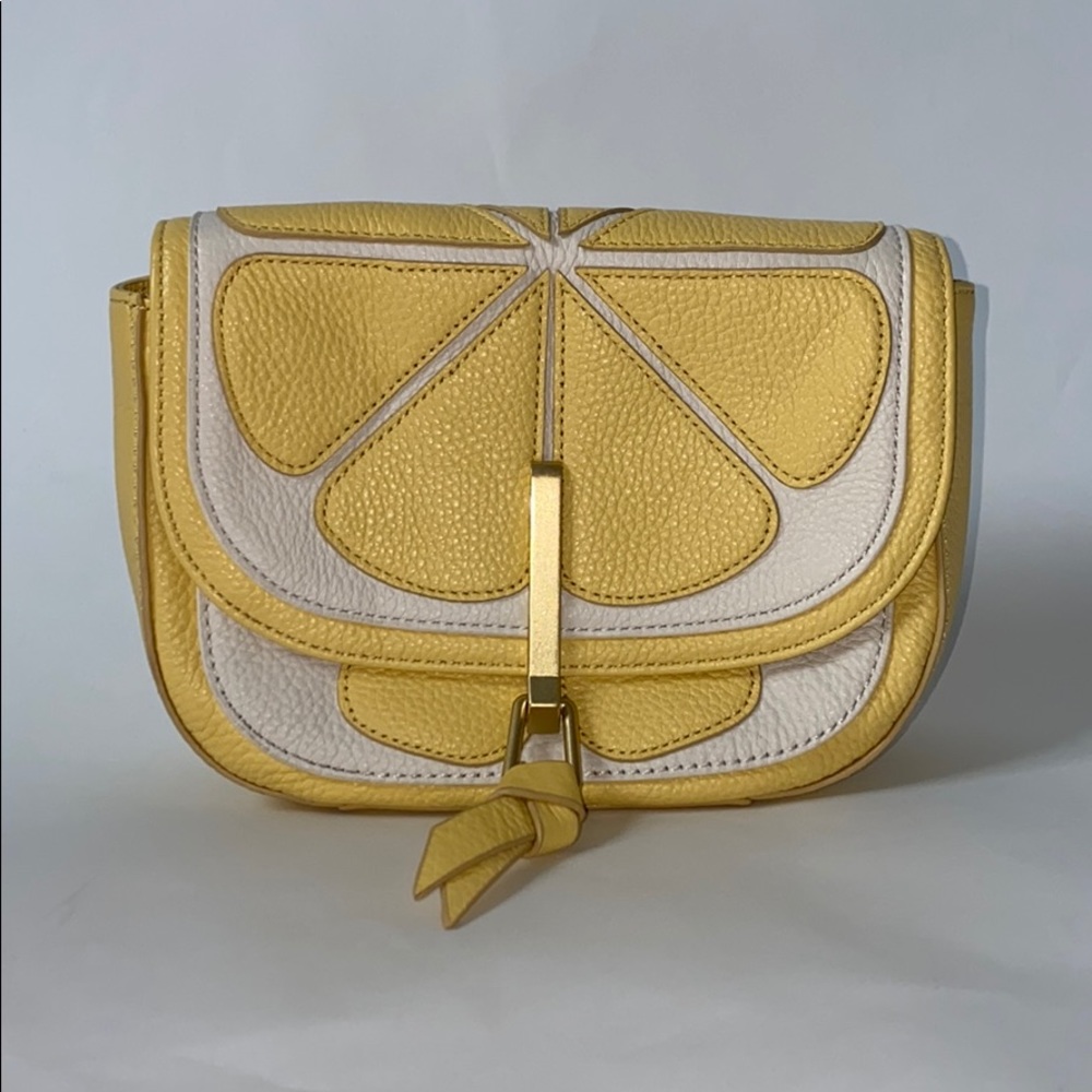 Vera Bradley Genuine Leather Lemon Crossbody